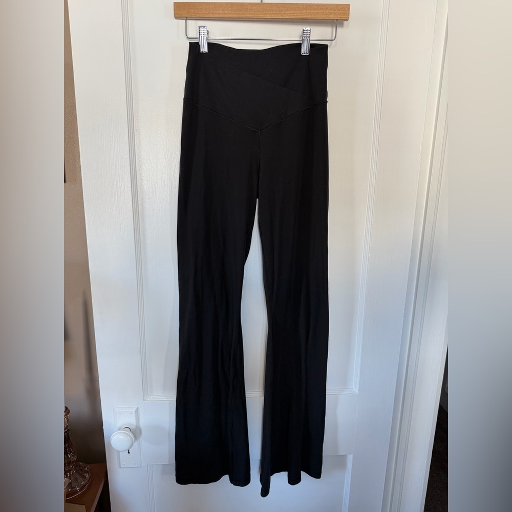 Offline by Aerie Black Crossover Flare Leggings